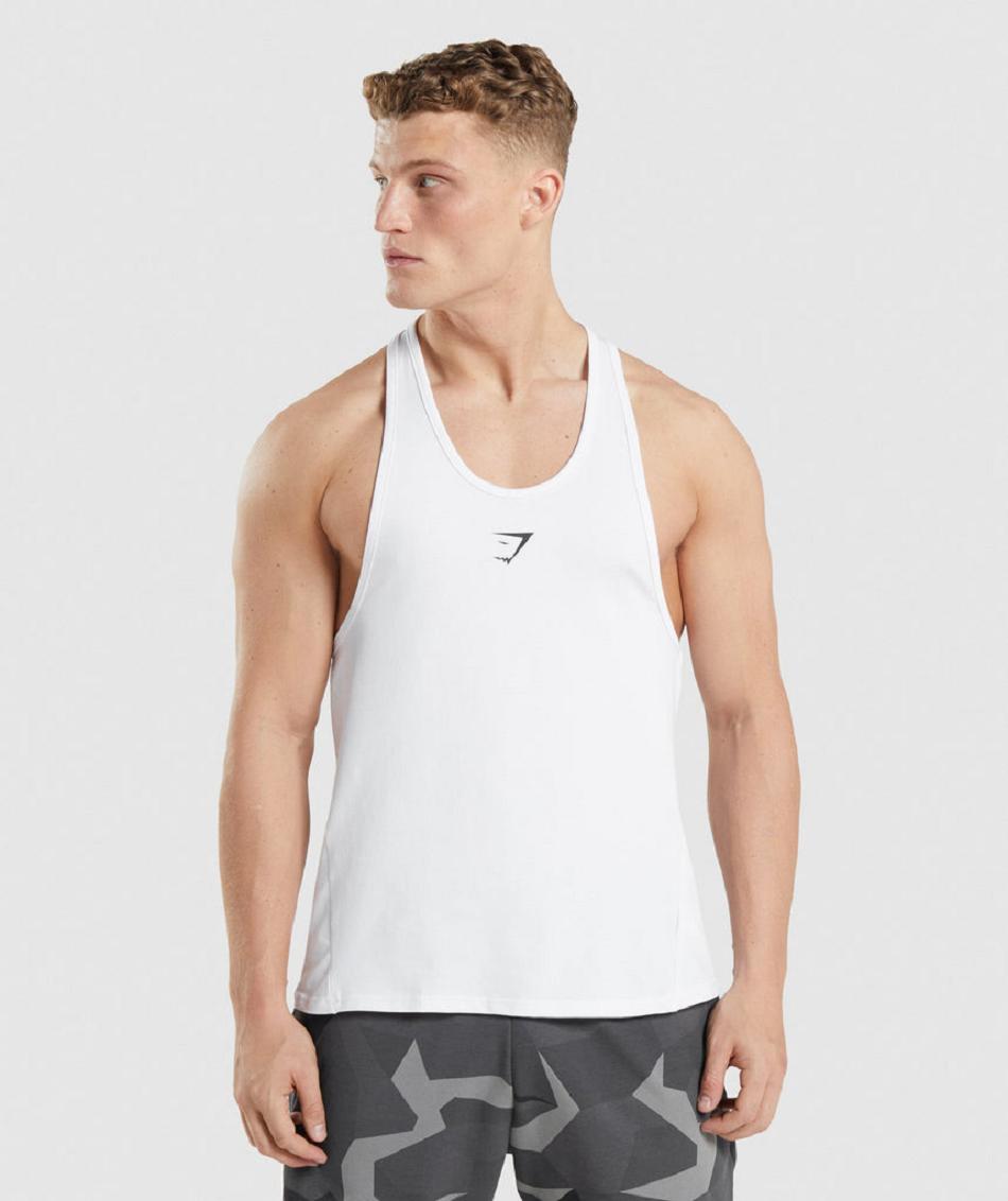 Stringers Męskie Gymshark Critical Białe | PL 3749LIS